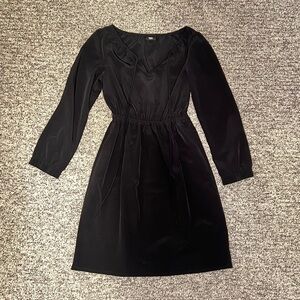 Massio Cinched Waist Long Sleeve Black Dress Size M